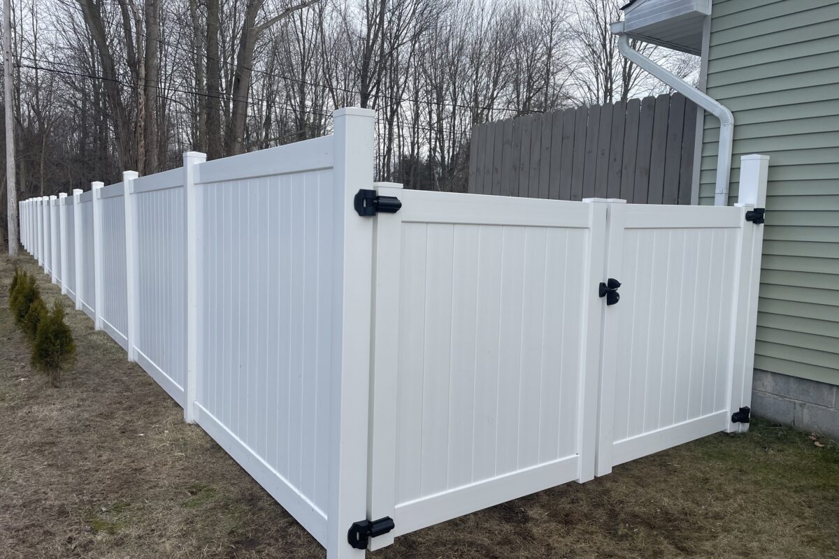 White Vinyl Fence installation
